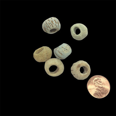 Group of 6 Large Ancient Faience Beads, Egypt -  Rita Okrent Collection (AN048b)