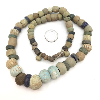 Graduated Mixed Ancient Egyptian Faience and Ancient Glass Beads, from Egypt - Rita Okrent Collection (AG275d)