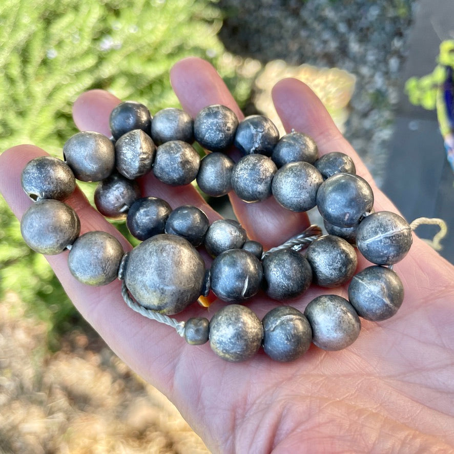 Silver Beaded Strand or Necklace of Antique Silver Beads from Yemen - Rita Okrent Collection (ANT533)