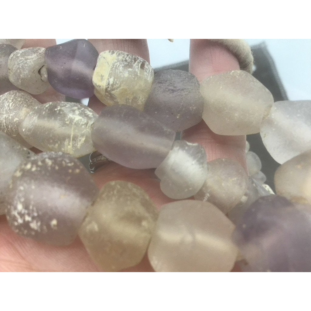 Antique Faceted Purple and Clear Dutch Glass Beads from the 1800&#39;s- Rita Okrent Collection (ANT307t)