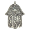 Berber Silver Hamsa Decorated with Star of David and Hamsa Etching - Rita Okrent Collection (P812)