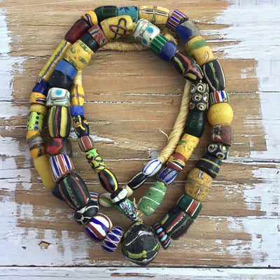 Mixed Glass African Trade Beads, Strand - Rita Okrent Collection (AT1311)