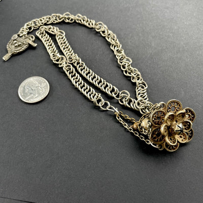 Antique Silver Chain with Pendants from Rita's Design Room - Rita Okrent Collection (P876)