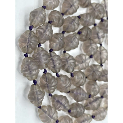 Antique Molded Bohemian Lavender Purple Glass Knotted Necklace, Designed By Rita - Rita Okrent Collection (NE439)