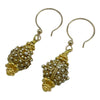 Gold Washed Granulated Bead Earrings - Rita Okrent Collection (E788)