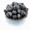 Yemeni Black Coral Beads with Silver Inlay, Sold Individually -- Rita Okrent Collection (ANT650s)