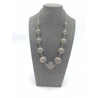 Fulani Silver Beaded Necklace - Rita Okrent Collection (NE452)