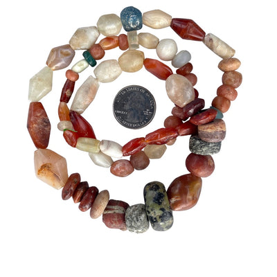 Mixed Ancient Agate, Carnelian, Granite and Rock Crystal Strand - Rita Okrent Collection (S678)