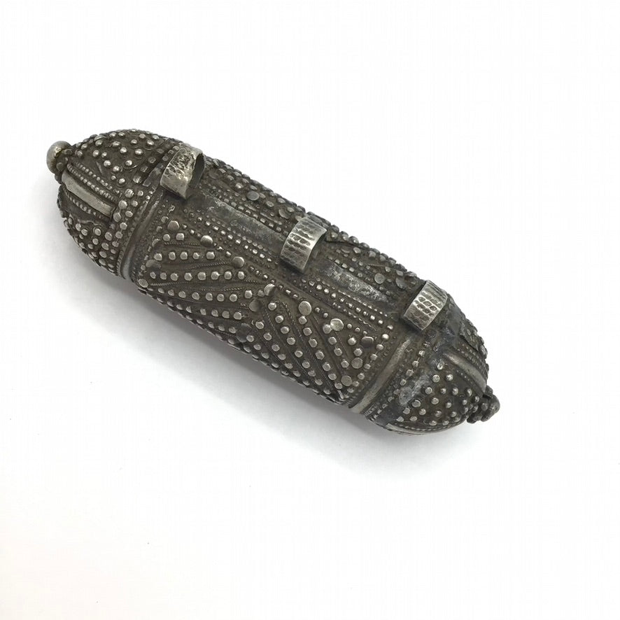 Large Granulated Silver Hirz Prayer Amulet from Yemen - Rita Okrent Collection (P757)