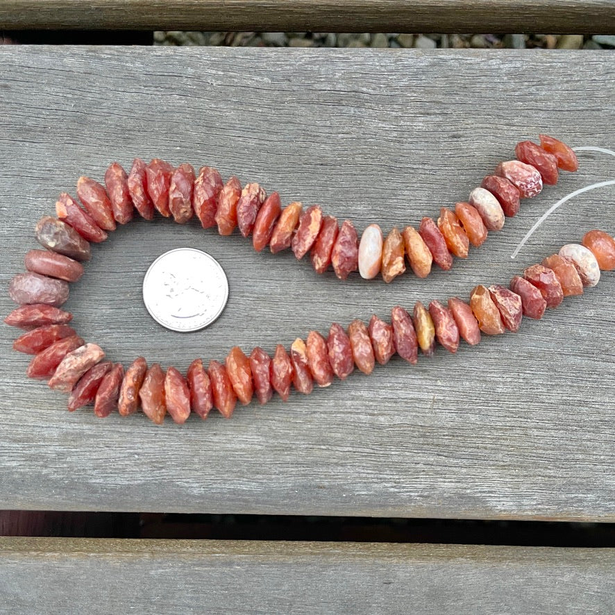 Short Strands of Neolithic Red Carnelian Agate Stone Beads, Mauritania - Rita Okrent Collection (S493)