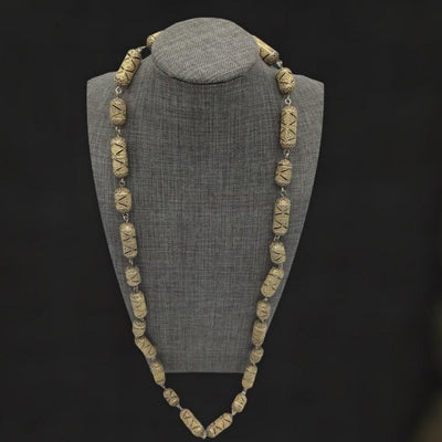 Gilded Gold-Washed Silver Senegalese Fulani Necklace with Tubular Beads - Rita Okrent Collection (NE456)