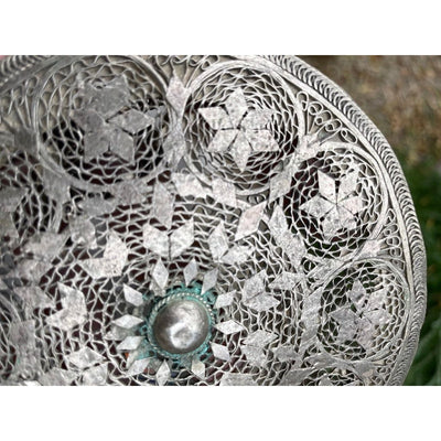 Antique Syrian Druze Silver Filigree Head Cap on Chain - Rita Okrent Collection (P008)
