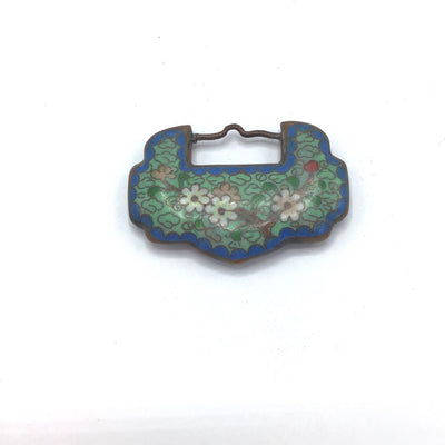 Antique Chinese Cloisonne Enamel Lock Padlock Pendant - Rita Okrent Collection (P283)