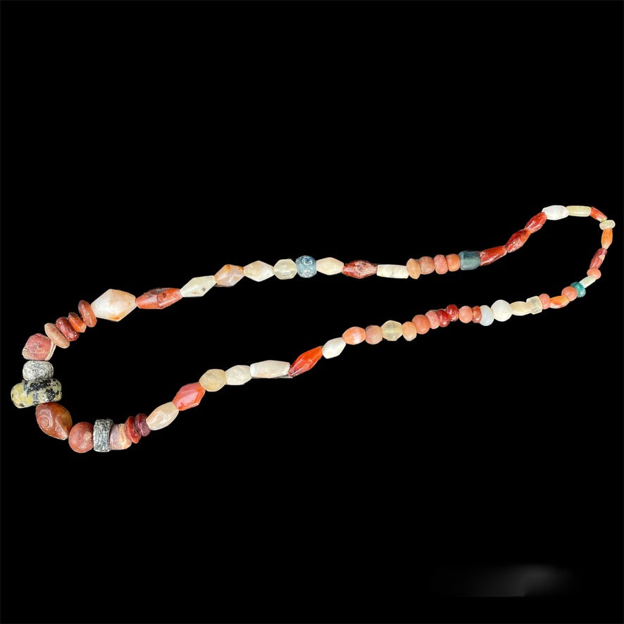 Mixed Ancient Agate, Carnelian, Granite and Rock Crystal Strand - Rita Okrent Collection (S678)