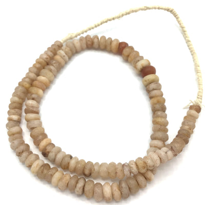 Graduated Ancient Neolithic Translucent Beige Quartz Donut Stone Beads from Mauritania -Rita Okrent Collection (S479)
