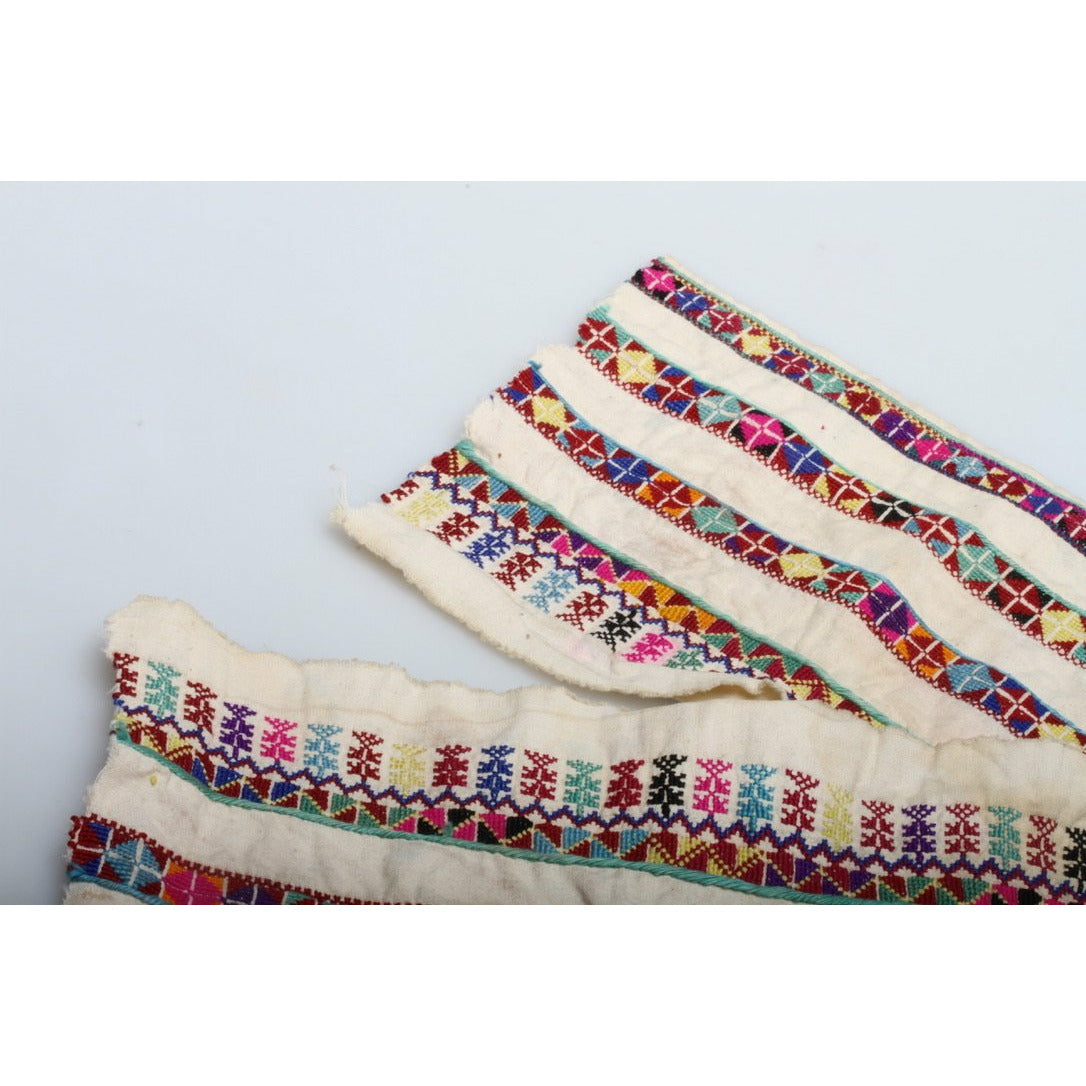 Two Matched Small Ethnic Embroidered Vintage Textile Pieces - Rita Okrent Collection (AA505)