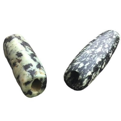 Group of Two Oblong Ancient Granite Focal Beads - Rita Okrent Collection (S435)