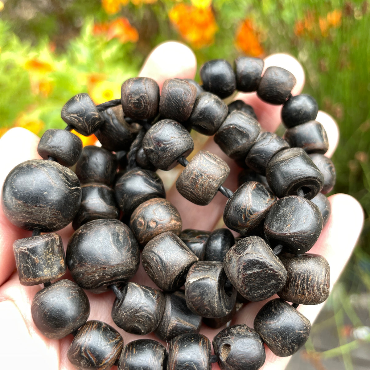 Black Coral Beads from an old Yemeni Prayer Strand - Rita Okrent Collection (ANT538)