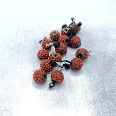 European Glass Red and Black Raspberry Beads - Rita Okrent Collection (ANT576)