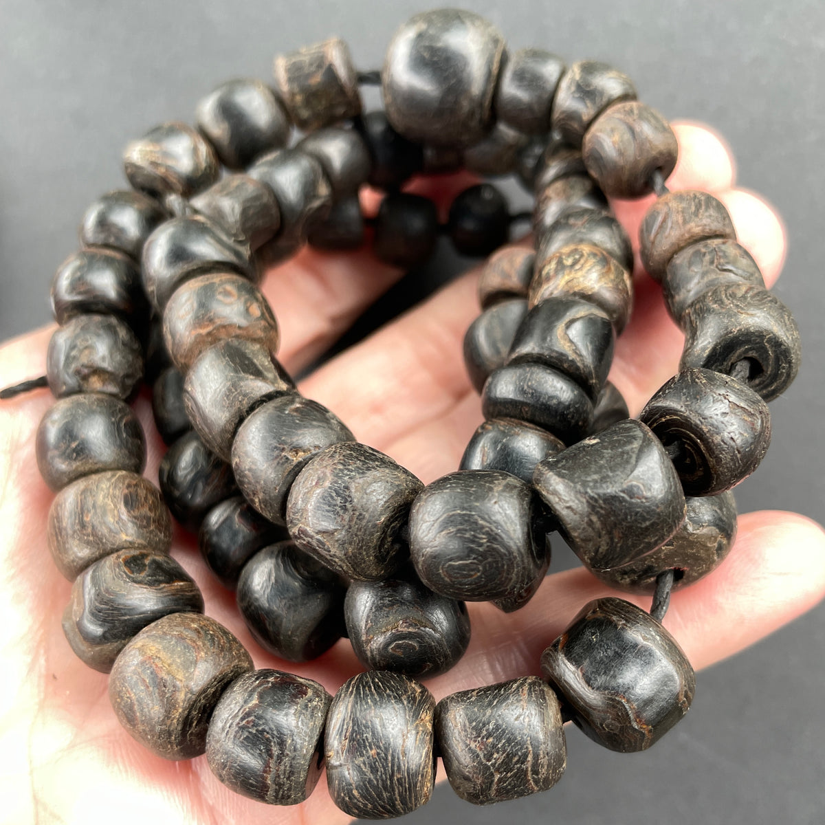 Black Coral Beads from an old Yemeni Prayer Strand - Rita Okrent Collection (ANT538)