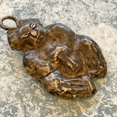 Qing Dynasty Chinese Silver Fertility and Protective Baby Focal Pendant Amulet - Rita Okrent Collection (P596c)