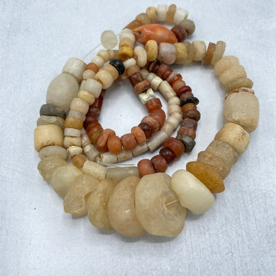 Mixed Ancient and Neolithic Stone Beads Strand, West Africa - Rita Okrent Collection (S668b)