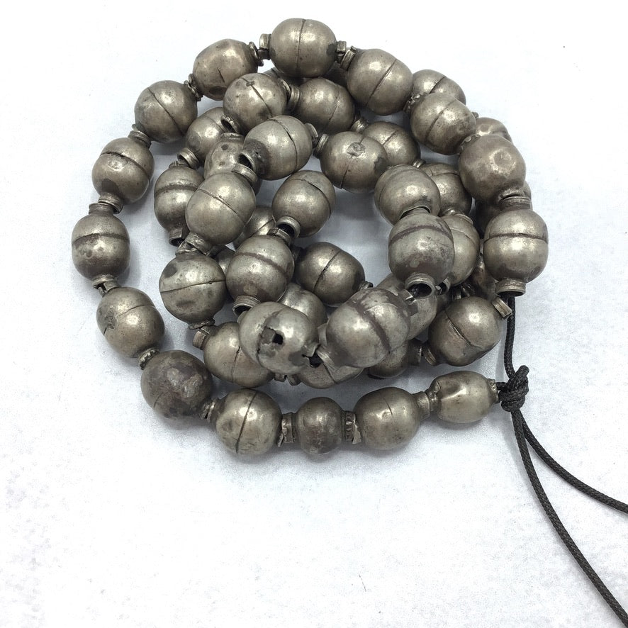 Antique Ethiopian Silver Beads, Strand - Rita Okrent Collection (ANT644)