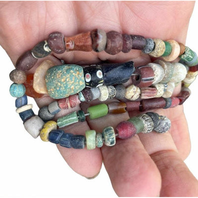 Mixed Small Antique and Ancient Glass and Stone Beads - Rita Okrent Collection (AT0567b)