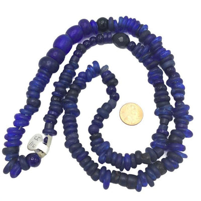 Deep Blue Antique Dutch Donuts and European Glass Beads from the African Trade - Rita Okrent Collection (AT0110) -