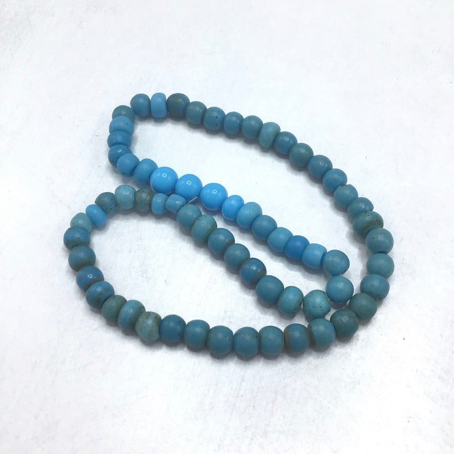 Venetian Blue Glass European Padre Beads from the African Trade - Rita Okrent Collection (AT0658)