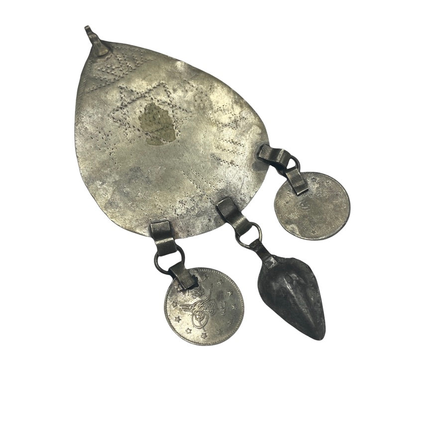 Vintage Teardrop Shaped Silver Focal Pendant, with Dangles and Star of David - Rita Okrent Collection (P933)