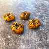 Set of 4 Carved Diamond-Shaped Faux Amber Beads, with Dot Circle Motif, Morocco - Rita Okrent Collection (ANT387)