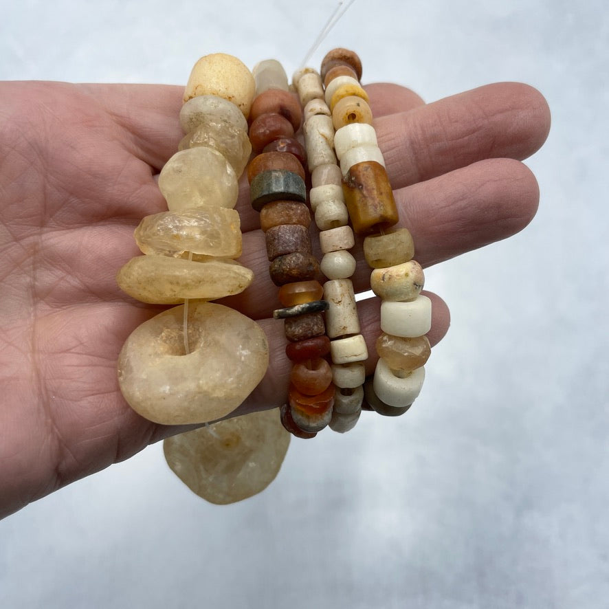 Mixed Ancient and Neolithic Stone Beads Strand, West Africa - Rita Okrent Collection (S668b)