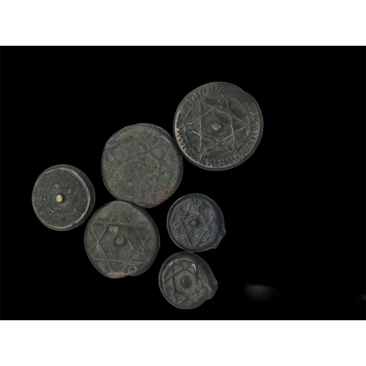 Group of Antique Moroccan Falus Coins from the 1800&#39;s - Rita Okrent Collection (AA438)