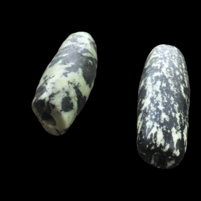 Group of Two Oblong Ancient Granite Focal Beads - Rita Okrent Collection (S435)