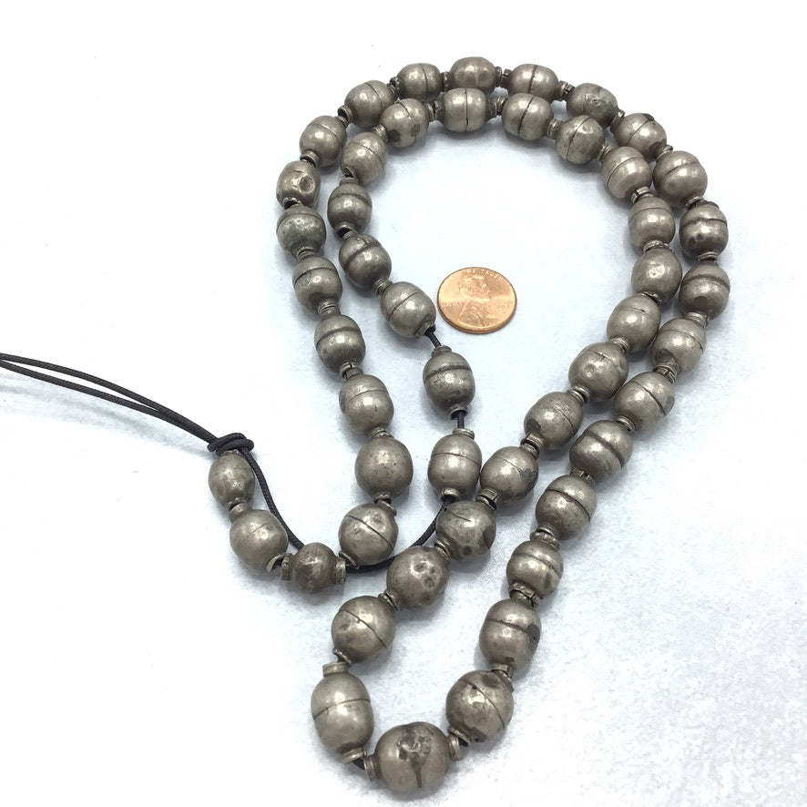 Antique Ethiopian Silver Beads, Strand - Rita Okrent Collection (ANT644)