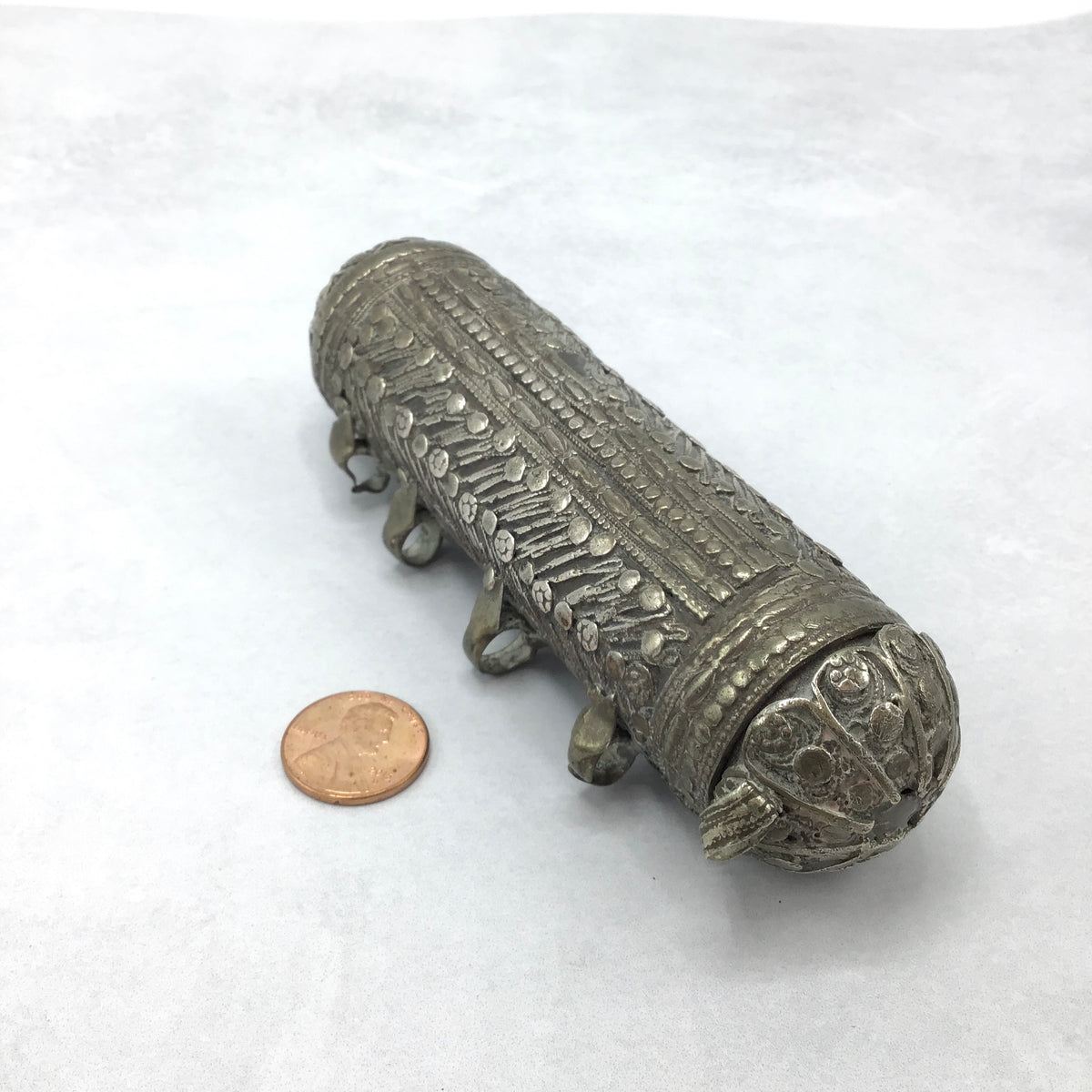 Large Decorated Silver Hirz Prayer Amulet from Yemen - Rita Okrent Collection (P757b)