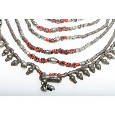 Yemeni Multi-Strand Silver Labbeh Wedding Necklace - Rita Okrent Collection (NE458)