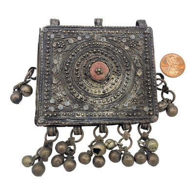 Ethnic Yemeni Rashaida Large Silver Hirz Box Pendant from Ethiopia/Yemen - Rita Okrent Collection (P476)