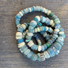 Blue and White Excavated Ancient Glass Medium Sized Nila Beads, Mali - Rita Okrent Collection (AT0633)