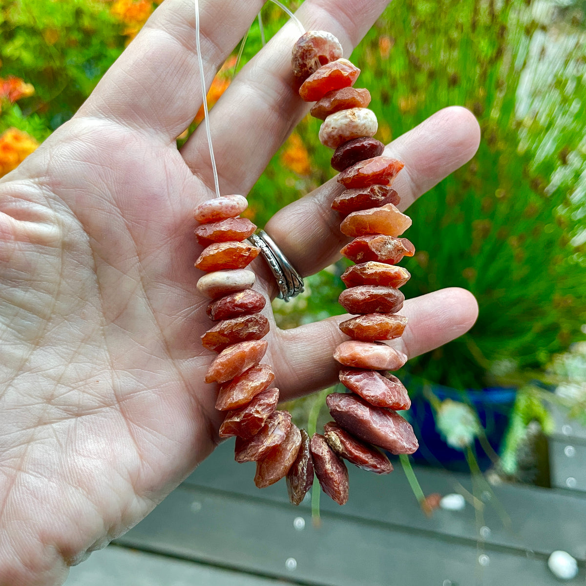 Short Strands of Neolithic Red Carnelian Agate Stone Beads, Mauritania - Rita Okrent Collection (S493)