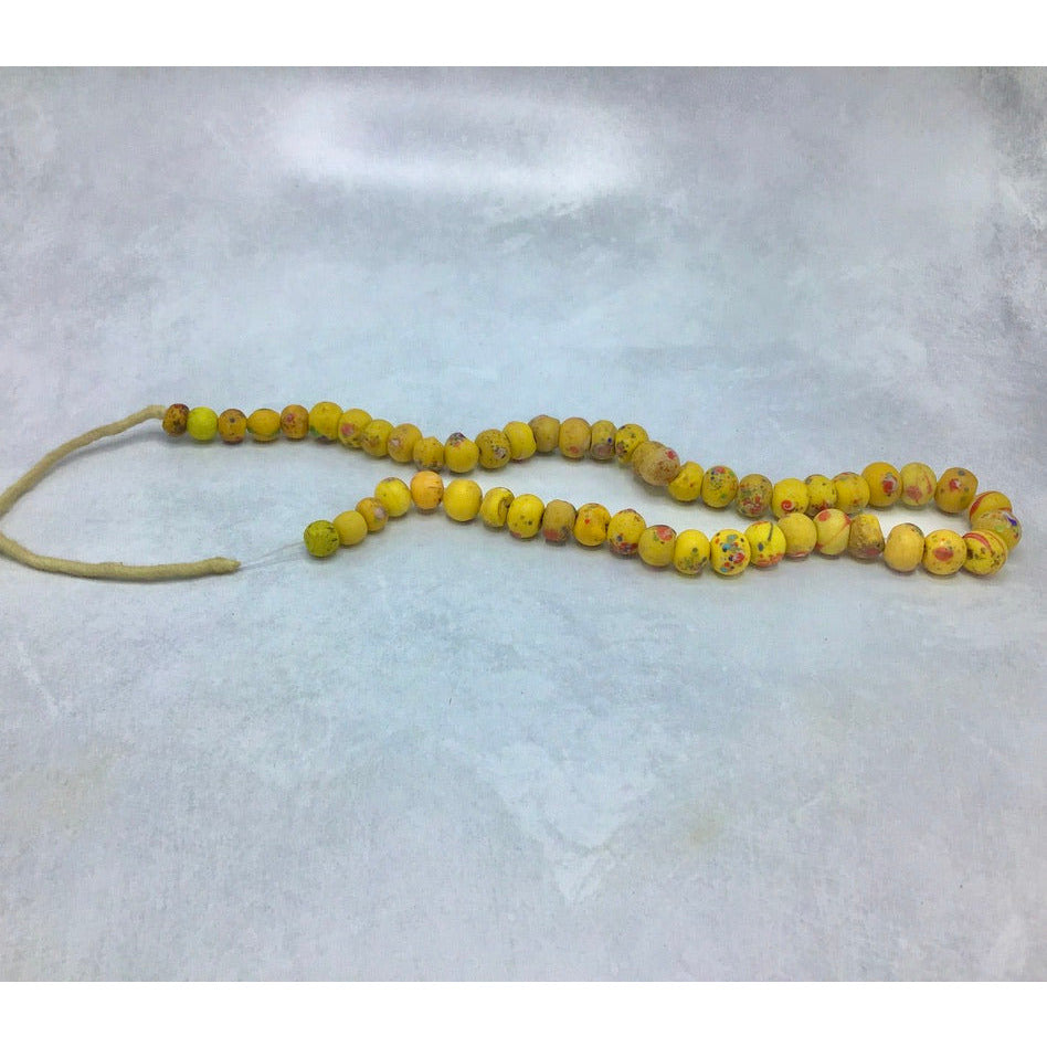 Antique Bohemian Yellow Glass Beads, Antique Trade Beads - Rita Okrent Collection (AT0813b)