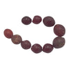 Short Strand of 10 Worn Antique Bohemian Maroon Red Pigeon Egg Beads from the African Trade - Rita Okrent Collection (AT0798m)