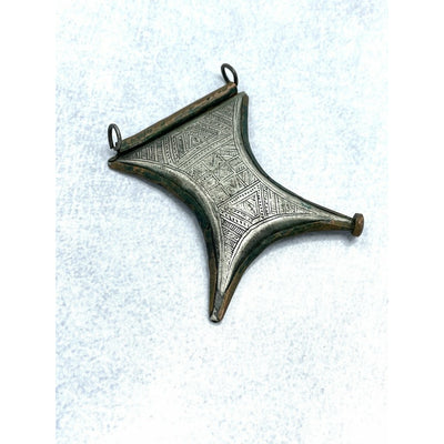 Copper and Silver Etched Tuareg Tcherot Amulet, Mauritania - Rita Okrent Collection (P873)