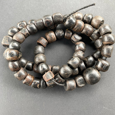 Black Coral Beads from an old Yemeni Prayer Strand - Rita Okrent Collection (ANT538)