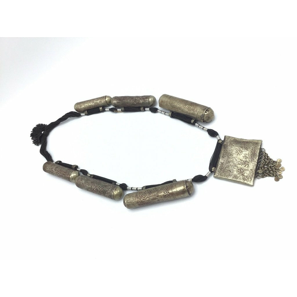 Antique Silver Prayer Box Necklace, India or Pakistan - Rita Okrent Collection (NE605)