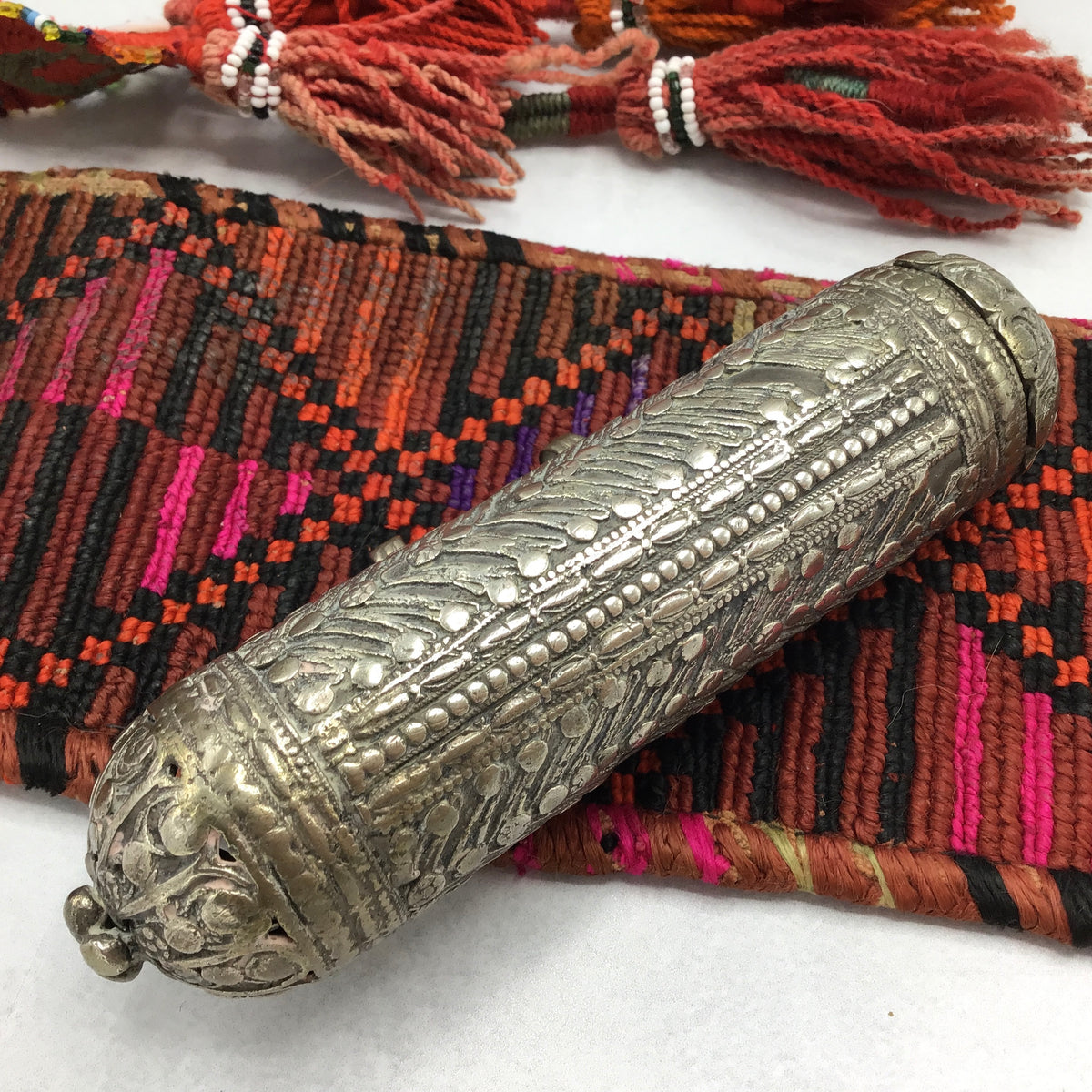 Large Decorated Silver Hirz Prayer Amulet from Yemen - Rita Okrent Collection (P757b)