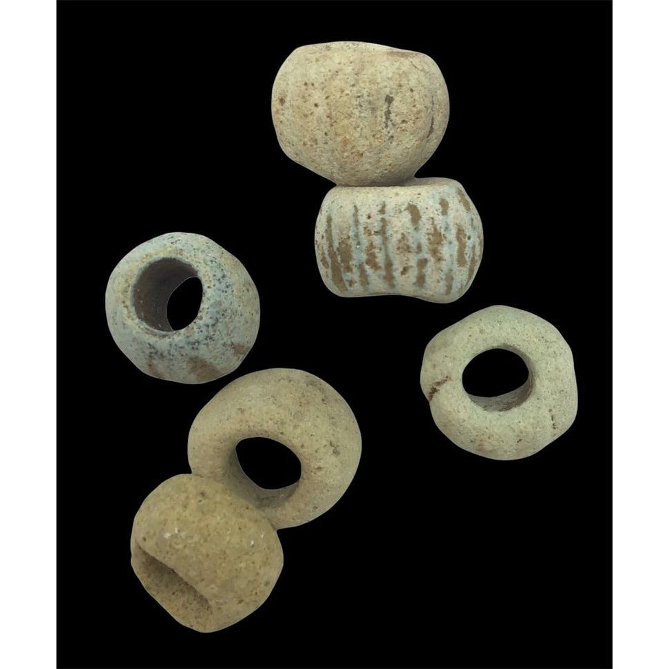 Group of 6 Large Ancient Faience Beads, Egypt -  Rita Okrent Collection (AN048b)