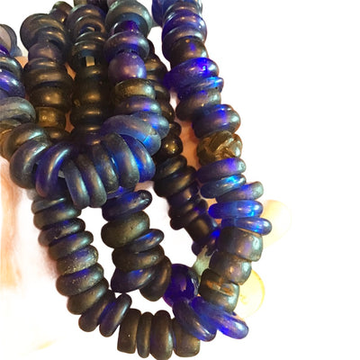 Deep Blue Antique Dutch Donuts and European Glass Beads from the African Trade - Rita Okrent Collection (AT0110) -