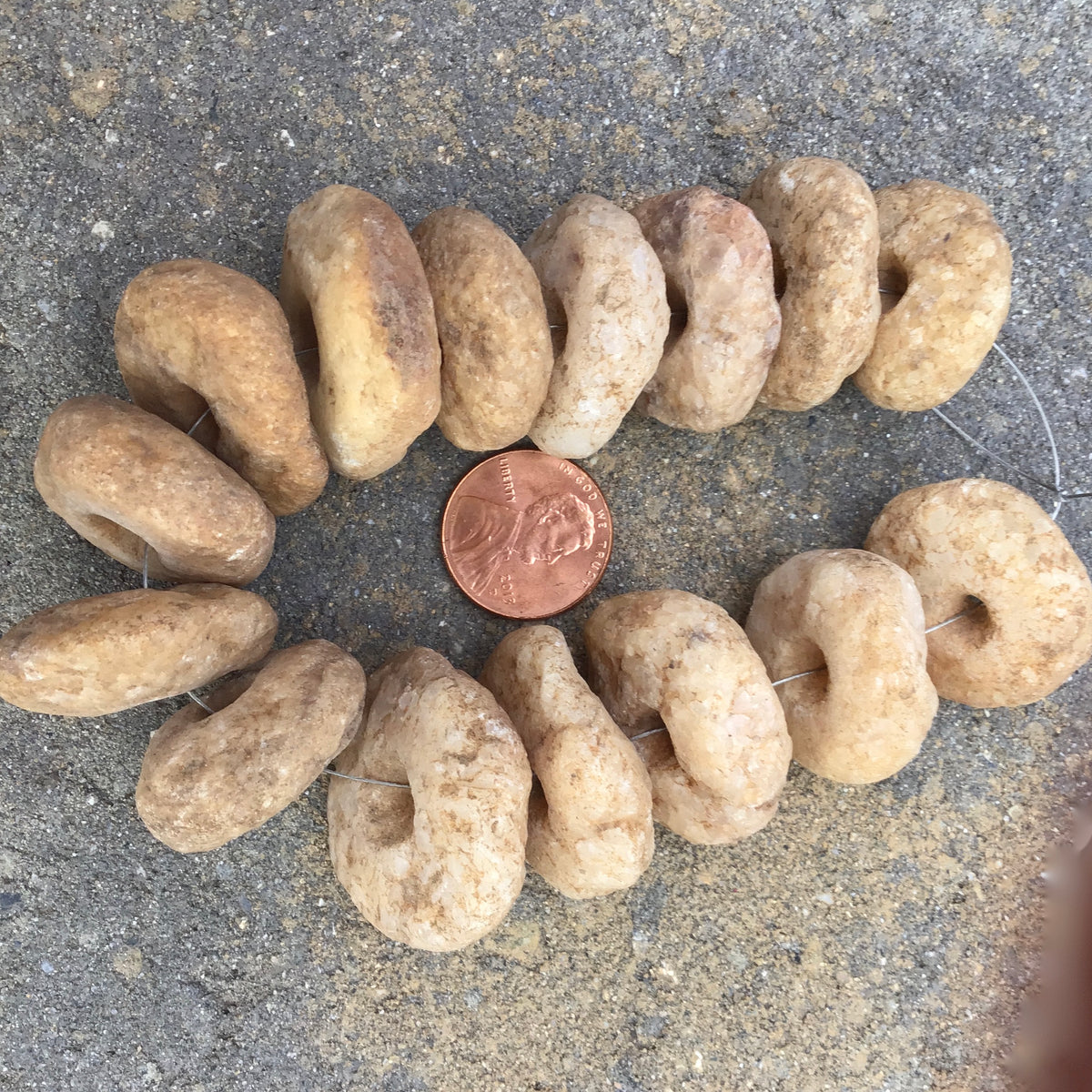 Short Strand of 15 Neolithic Agate Beads from the Sahel - Rita Okrent Collection (S450)